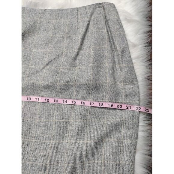 NWT VTG Linda Allard Ellen Tracy Silk Plaid Mini Skirt Black White Women's 14 - Picture 11 of 13